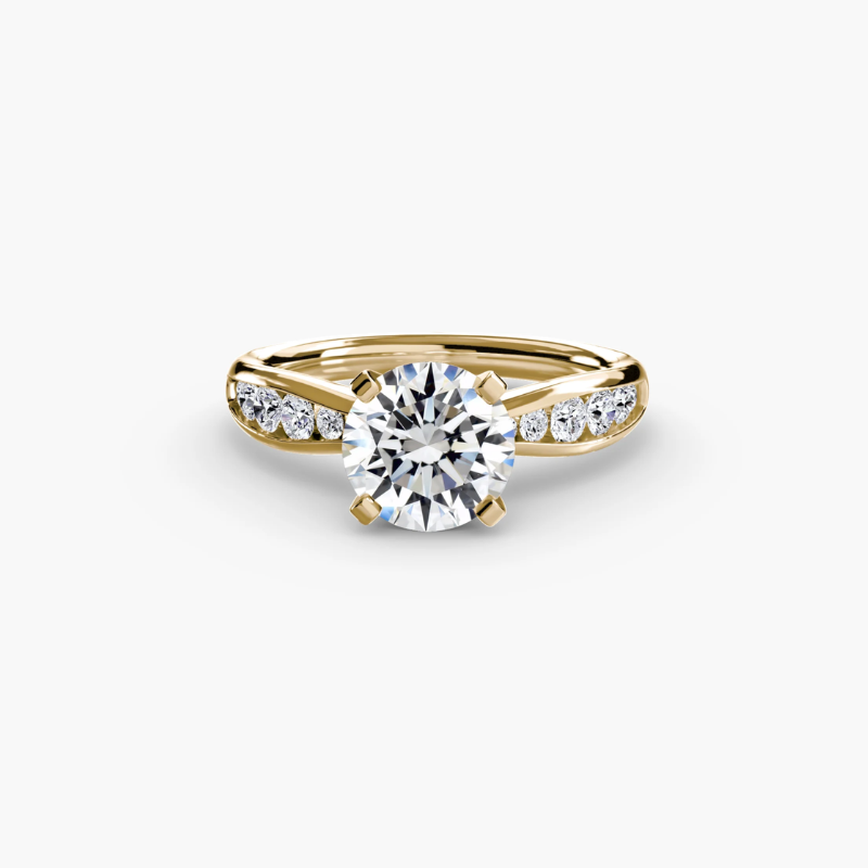 1.5ct Round Brilliant Lab Grown Diamond Ring with Natural Diamond Shoulders