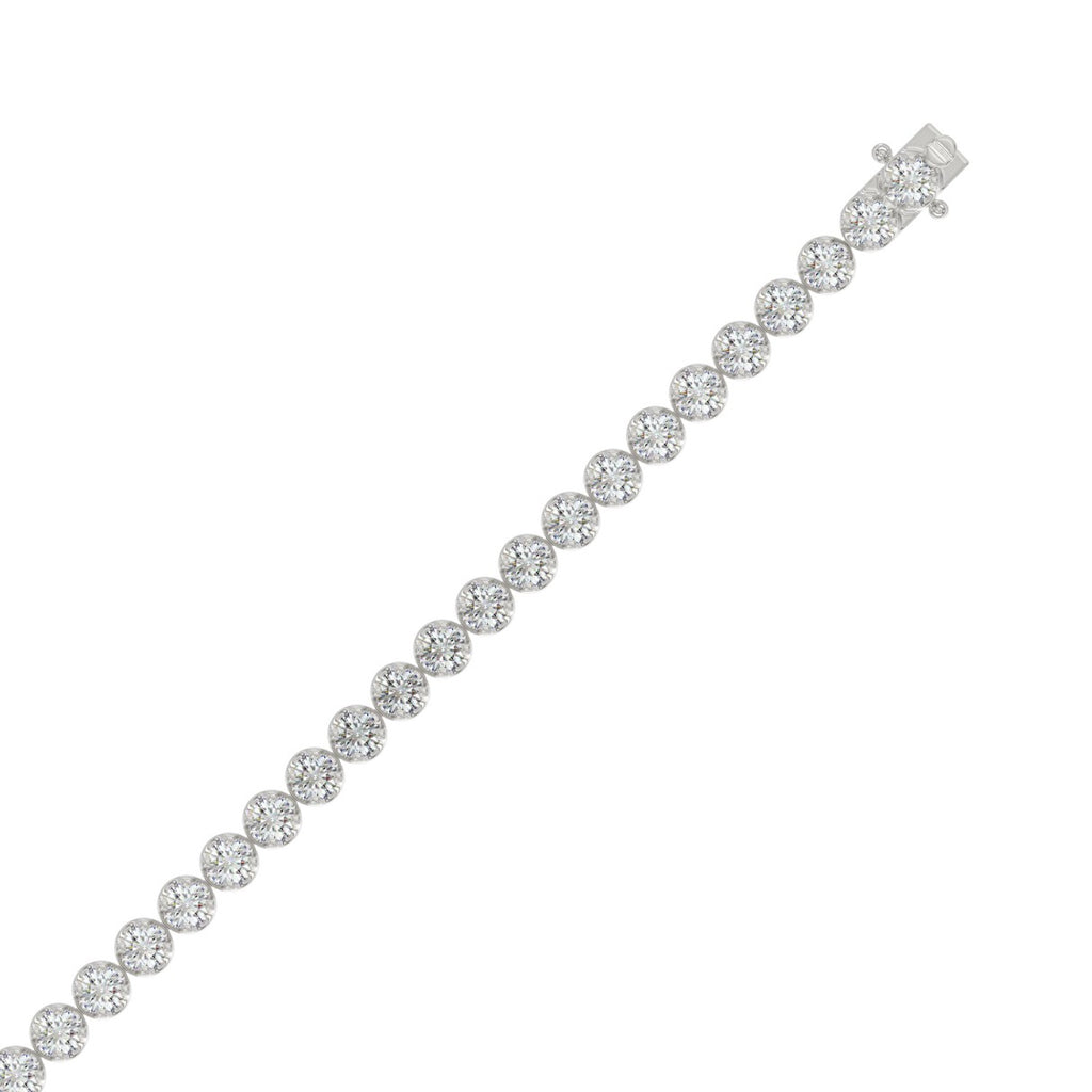 Lightweight Fusion Lab Grown Diamond Tennis Bracelet approx. 7 ct White Gold down view