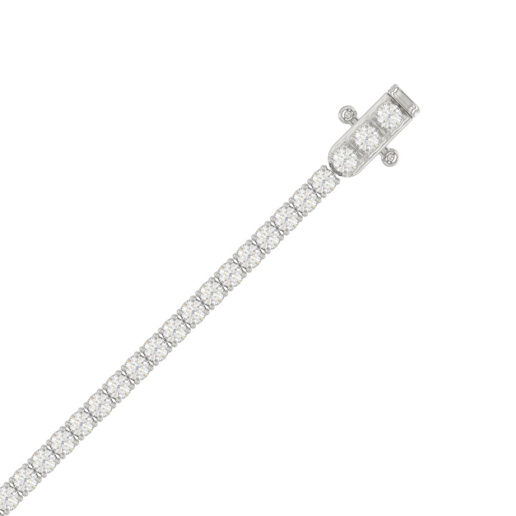 Classic 4 Prong Lab Grown Diamond Tennis Bracelet approx. 3 ct White Gold flat view