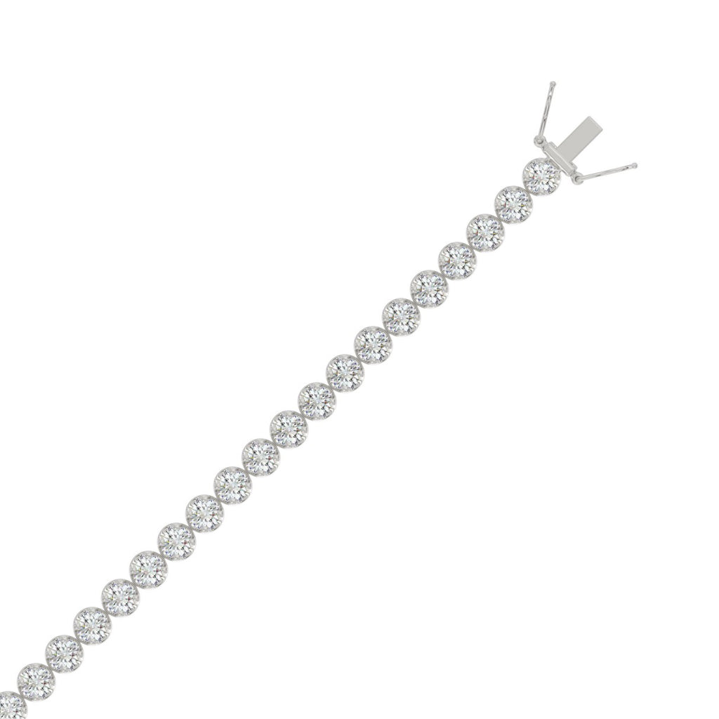 Lightweight Fusion Lab Grown Diamond Tennis Bracelet approx. 3 ct White Gold flat view