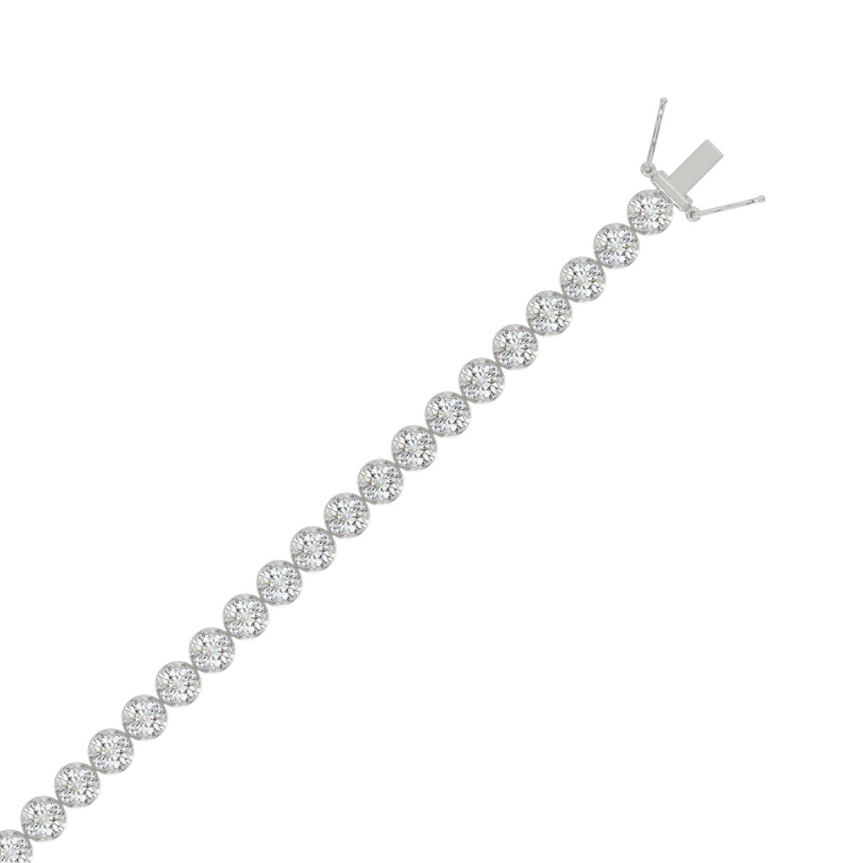 Lightweight Fusion Lab Grown Diamond Tennis Bracelet approx. 3 ct White Gold flat view