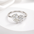 The Starlight Ring, pear and oval lab grown diamond toi et moi ring in 9k white gold