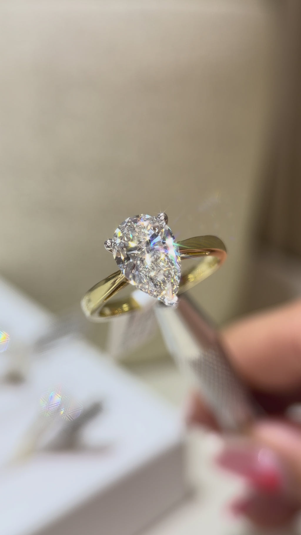 2.02ct Pear Shape Lab Grown Diamond Ring