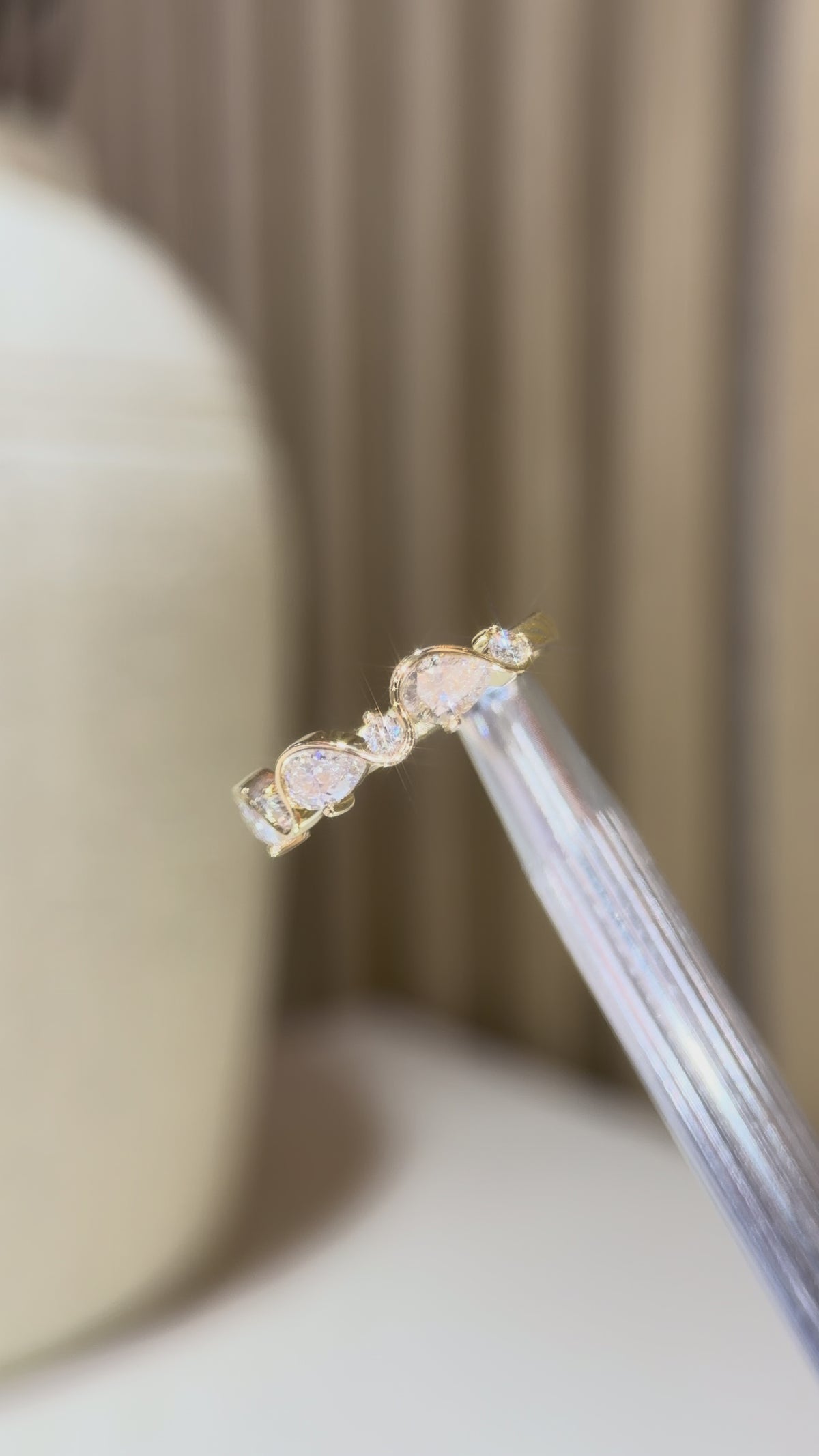 Pear Swirl Eternity Band