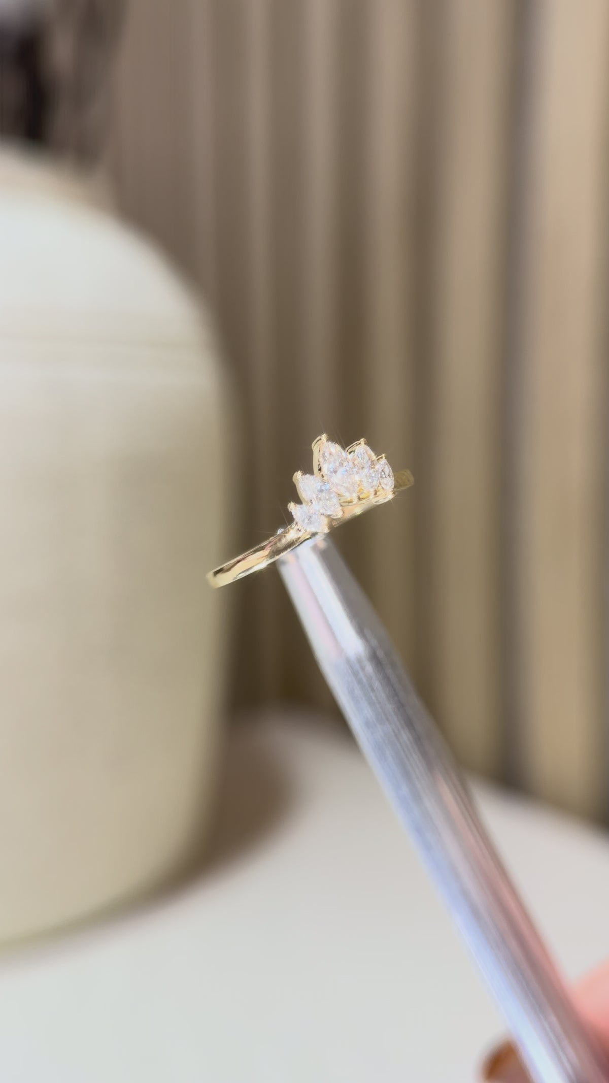 Dainty Marquise Wishbone Band